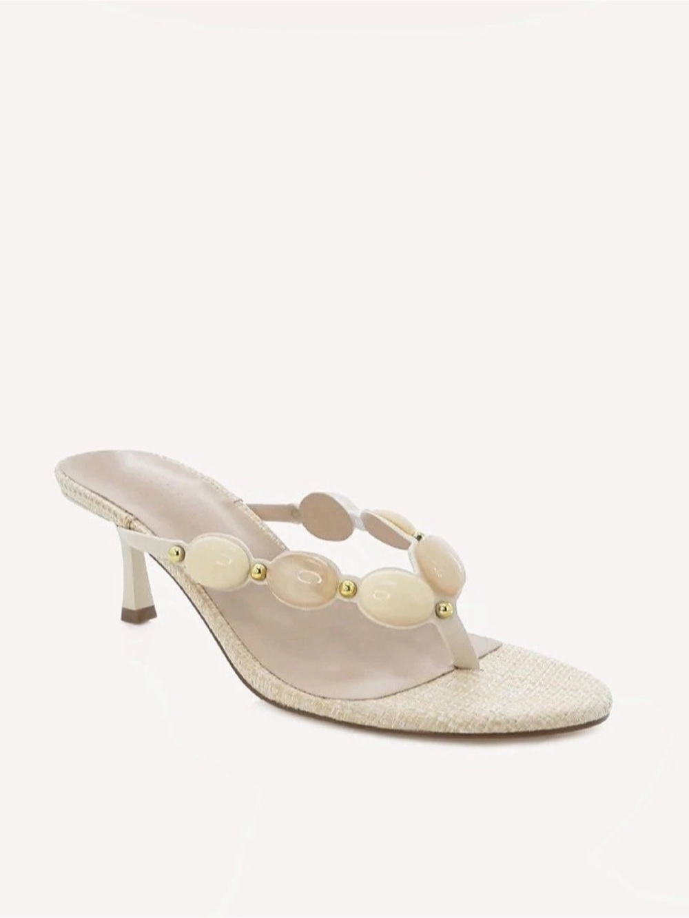 Billini Emery Embellished Heeled Sandals in Cream & Pink